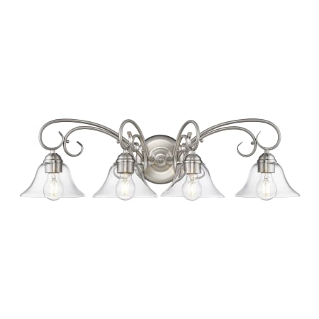 A large image of the Golden Lighting 8606-BA4 Pewter / Clear