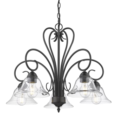 A large image of the Golden Lighting 8606-D5 Black / Clear