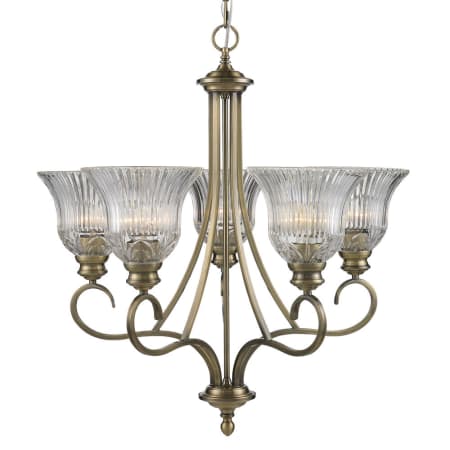 A large image of the Golden Lighting 6005-5 Antique Brass