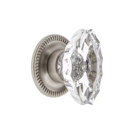 A large image of the Grandeur BIAR-CRYS-KNOB-NEWP Satin Nickel