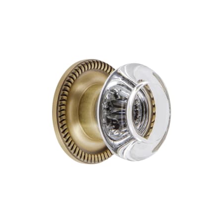 A large image of the Grandeur BORD-CRYS-KNOB-NEWP Vintage Brass