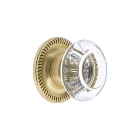 A large image of the Grandeur BORD-CRYS-KNOB-NEWP Satin Brass