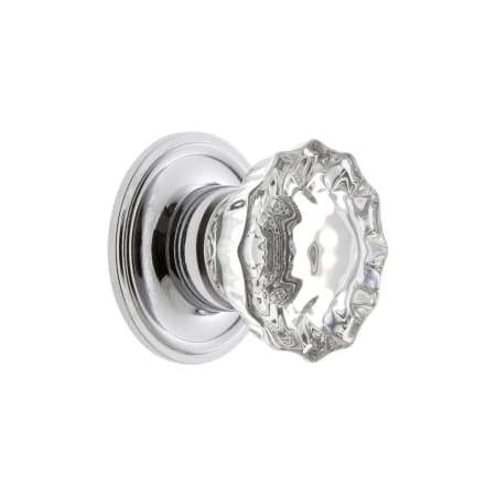 A large image of the Grandeur VERS-CRYS-KNOB-GEO Bright Chrome