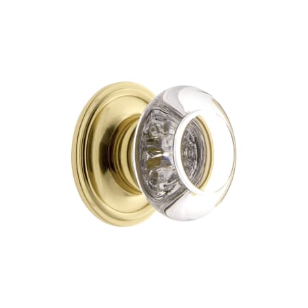 A large image of the Grandeur BORD-CRYS-KNOB-GEO Polished Brass