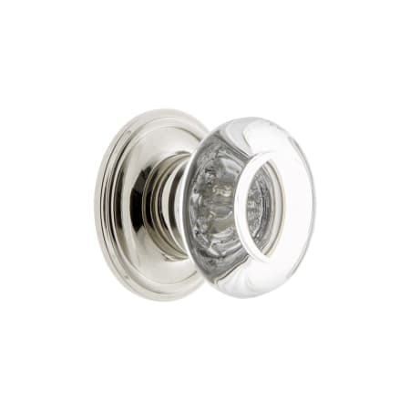 A large image of the Grandeur BORD-CRYS-KNOB-GEO Polished Nickel