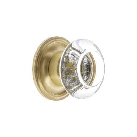 A large image of the Grandeur BORD-CRYS-KNOB-GEO Satin Brass