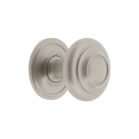 A large image of the Grandeur CIRC-BRASS-KNOB-GEO Satin Nickel