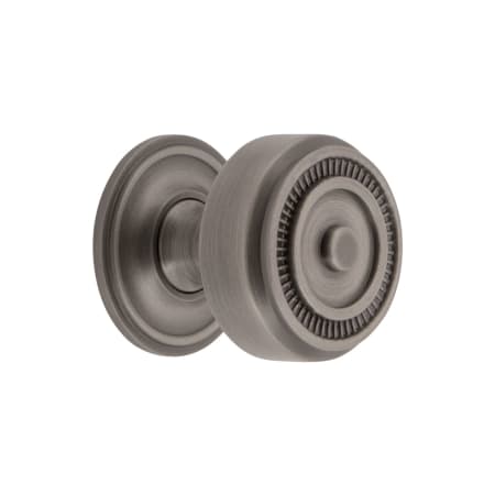 A large image of the Grandeur SOLE-BRASS-KNOB-GEO Antique Pewter