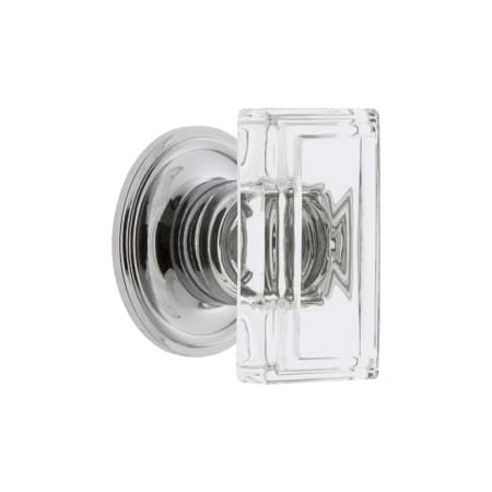 A large image of the Grandeur CARR-CRYS-KNOB-LG-GEO Bright Chrome