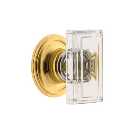 A large image of the Grandeur CARR-CRYS-KNOB-LG-GEO Lifetime Brass