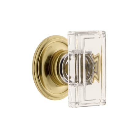 A large image of the Grandeur CARR-CRYS-KNOB-LG-GEO Polished Brass