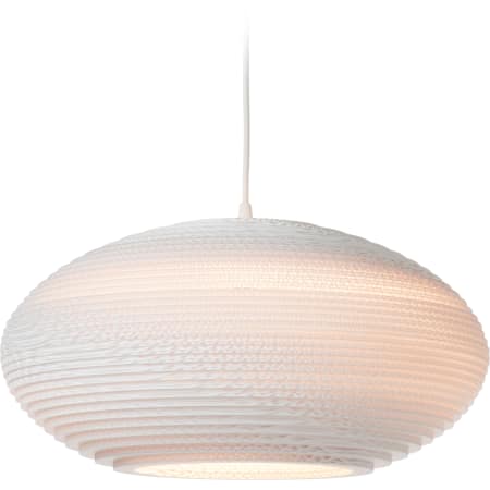 A large image of the Graypants Disc 20 White Pendant White