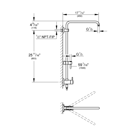A large image of the Grohe 26 485 Grohe-26 485-Line Drawing