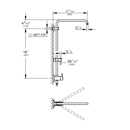 A large image of the Grohe 26 486 Grohe-26 486-Line Drawing