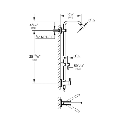 A large image of the Grohe 26 487 Grohe-26 487-Line Drawing
