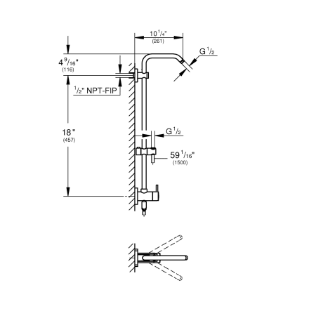 A large image of the Grohe 26 488 Grohe-26 488-Line Drawing