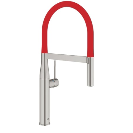 A large image of the Grohe 30 295 COLOR SuperSteel/Red