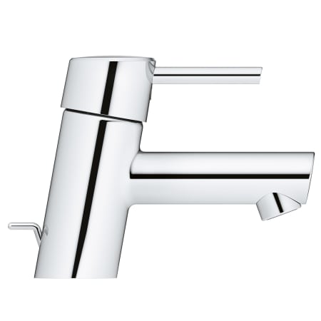 A large image of the Grohe 34 702 Grohe-34 702-Side view of low profile bathroom faucet