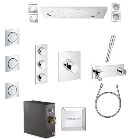 A large image of the Grohe F-Digital 100 CF Steam Shower Starlight Chrome