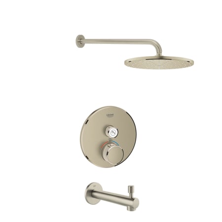 A large image of the Grohe GSS-Grohtherm-CIR-14 Brushed Nickel
