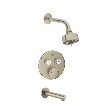 A large image of the Grohe GSS-Grohtherm-CIR-15 Brushed Nickel