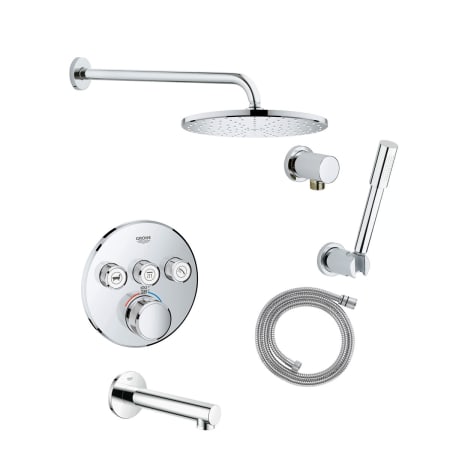 A large image of the Grohe GSS-Grohtherm-CIR-20 Starlight Chrome