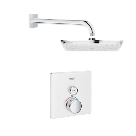 A large image of the Grohe GSS-Grohtherm-SQ-03 Moon White / StarLight Chrome