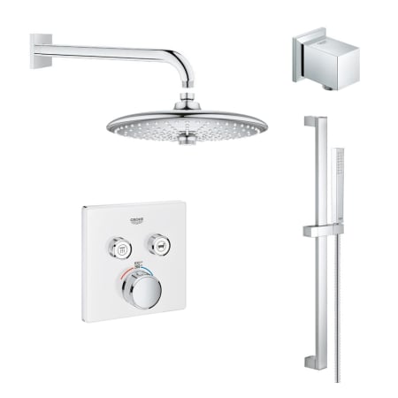 A large image of the Grohe GSS-Grohtherm-SQ-04 Moon White / StarLight Chrome