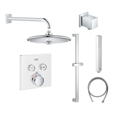A large image of the Grohe GSS-Grohtherm-SQ-04 A Moon White / StarLight Chrome