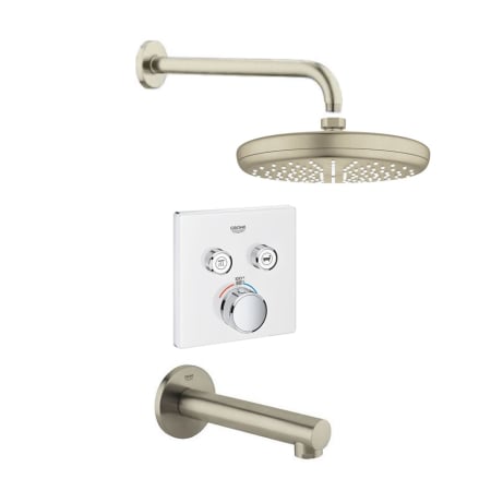 A large image of the Grohe GSS-Grohtherm-SQ-07 A Moon White / Brushed Nickel