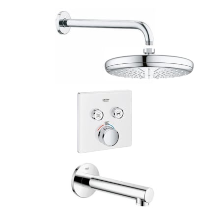 A large image of the Grohe GSS-Grohtherm-SQ-07 A Moon White / StarLight Chrome