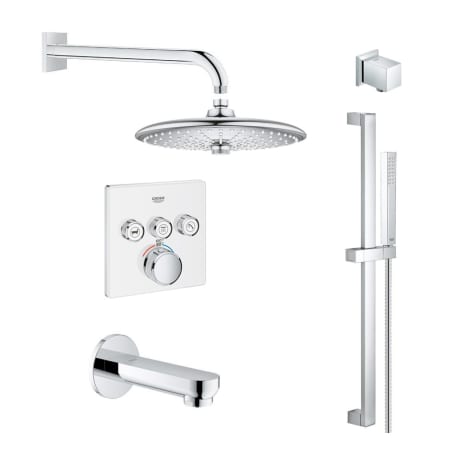 A large image of the Grohe GSS-Grohtherm-SQ-08 Moon White / StarLight Chrome