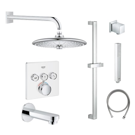 A large image of the Grohe GSS-Grohtherm-SQ-08 A Moon White / StarLight Chrome