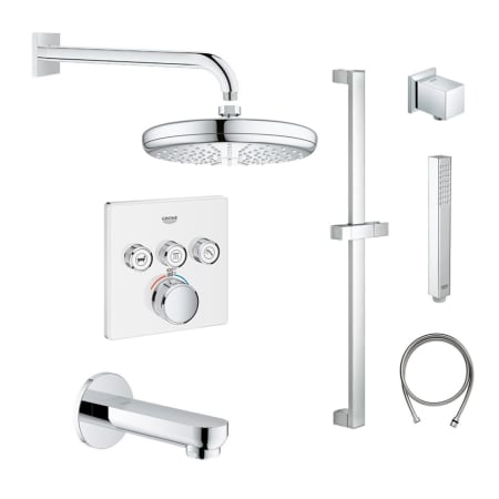 A large image of the Grohe GSS-Grohtherm-SQ-09 A Moon White / StarLight Chrome