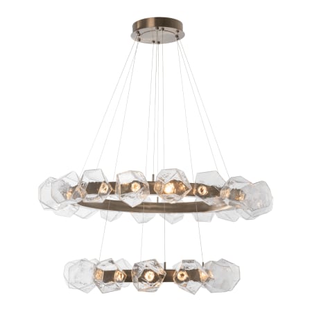 A large image of the Hammerton Studio CHB0039-2T Heritage Brass Finish with Clear Glass Shades