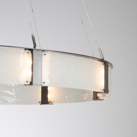 A large image of the Hammerton Studio CHB0042-60 Parallel Chandelier in Metallic Beige Silver with Clear Granite Glass