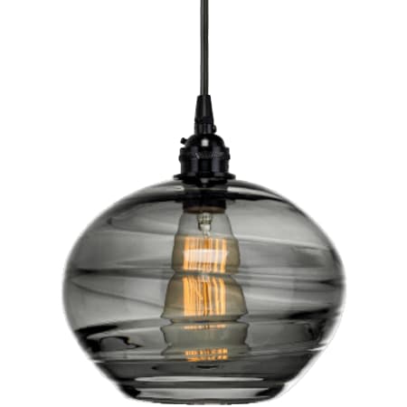 A large image of the Hammerton Studio PLB0036-05 Optic Smoke Glass with Matte Black Finish