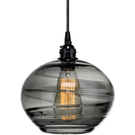 A large image of the Hammerton Studio CHB0036-11 Optic Smoke Glass with Matte Black Finish