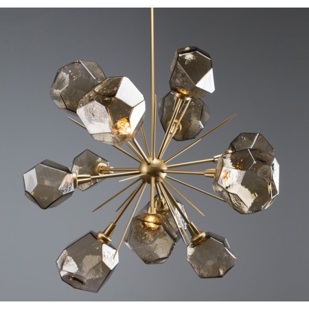 A large image of the Hammerton Studio CHB0039-0G Gilded Brass with Bronze Glass Shades