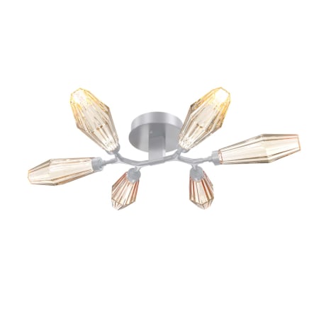 A large image of the Hammerton Studio CLB0049-01-L1 Classic Silver / Optic Rib Amber
