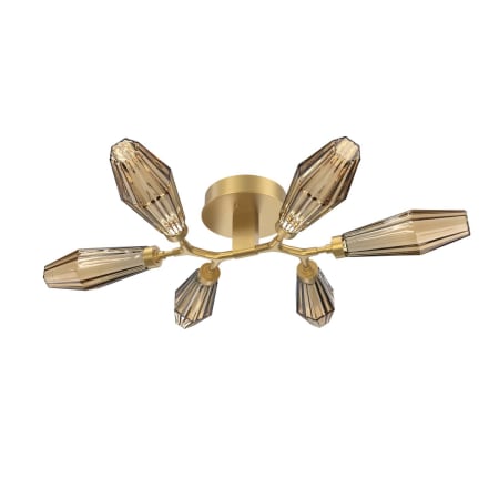 A large image of the Hammerton Studio CLB0049-01-L1 Gilded Brass / Optic Rib Bronze