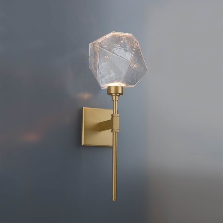 A large image of the Hammerton Studio IDB0039-08 IDB0039-09 in Gilded Brass with Clear Glass Shade