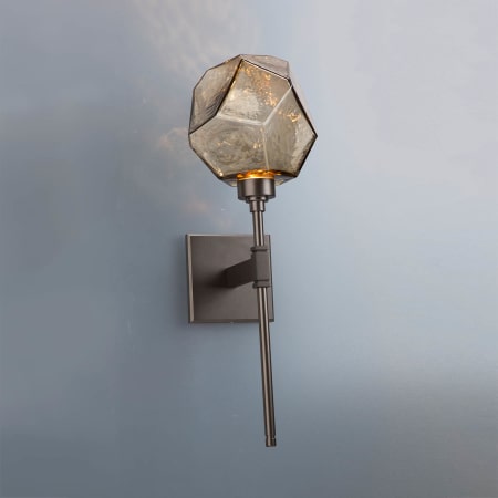 A large image of the Hammerton Studio IDB0039-08 IDB0039-09 in Flat Bronze with Bronze Glass Shade