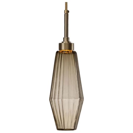 A large image of the Hammerton Studio CHB0049-0A Optic Rib Bronze Glass with Heritage Brass Finish