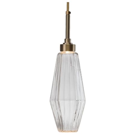 A large image of the Hammerton Studio CHB0049-0A Optic Rib Clear Glass with Heritage Brass Finish