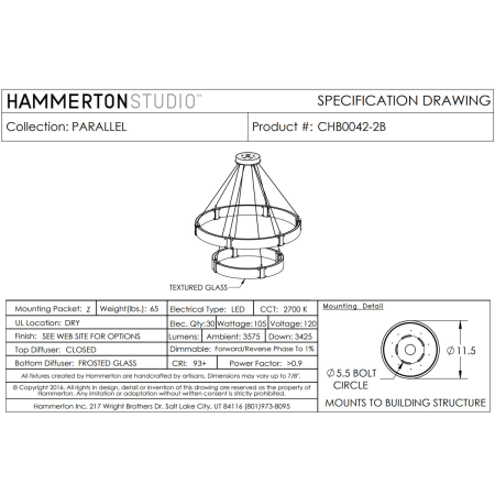 A large image of the Hammerton Studio CHB0042-2B Hammerton CHB0042-2B Spec Details