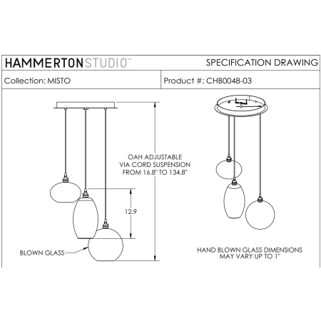 A large image of the Hammerton Studio CHB0048-03 Hammerton CHB0048-03 Specifications 1