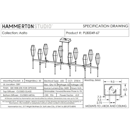 A large image of the Hammerton Studio PLB0049-67 PLB0049-67 Specifications 2