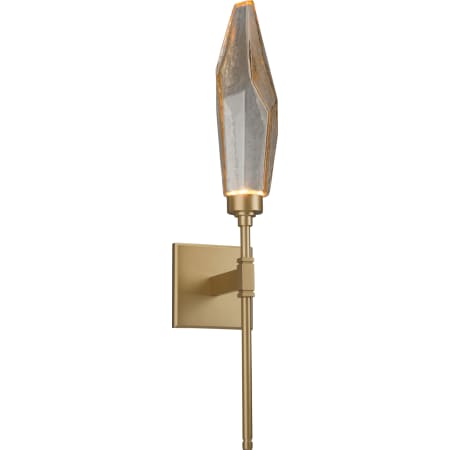 A large image of the Hammerton Studio IDB0050-07 Chilled Amber Glass with Gilded Brass Finish