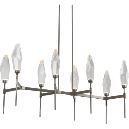 A large image of the Hammerton Studio PLB0050-48 Chilled Clear Glass with Metallic Beige Silver Finish